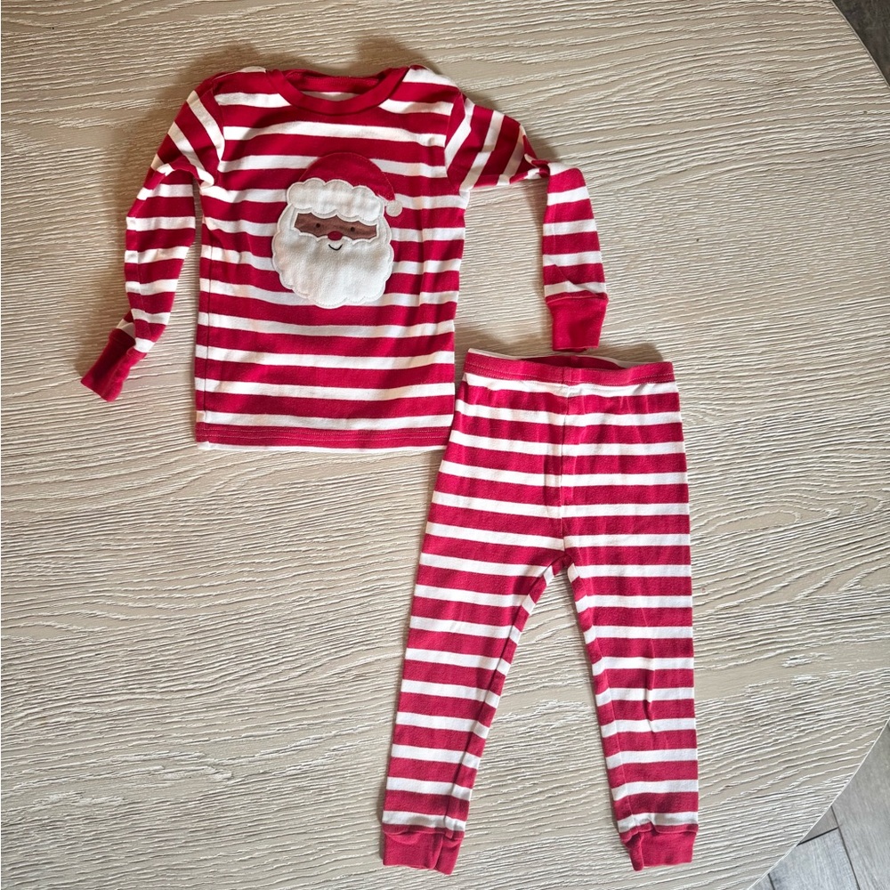 Carter’s Brown Santa two piece striped pajama set, 2T